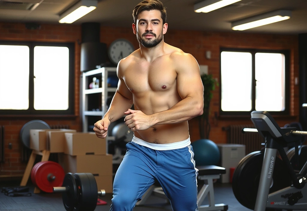 Athletic man running, symbolizing men's health and vitality