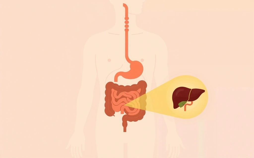 Healthy digestive system illustration