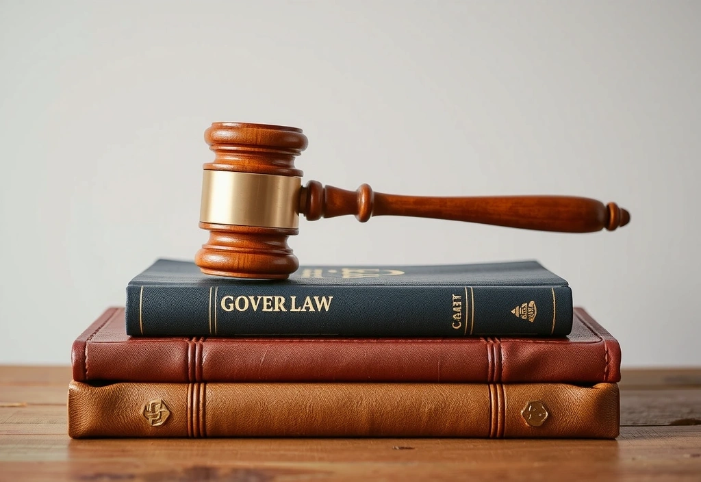 Gavel and law books symbolizing legal authority