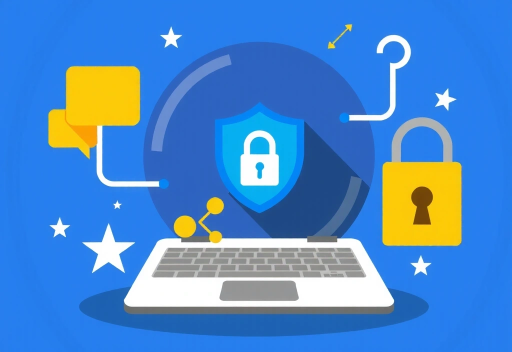 Stylized illustration of secure online browsing